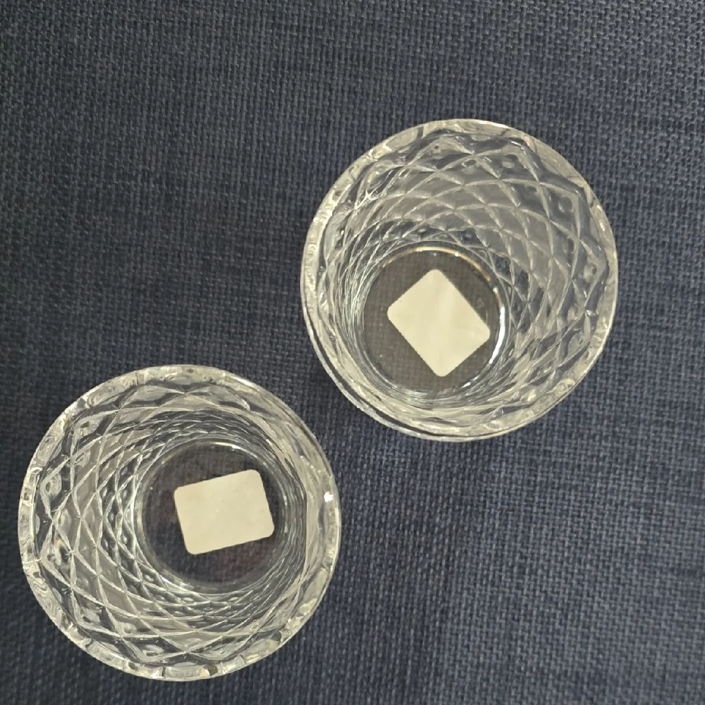 TWO 3 oz Crate & Barrel Clear Faceted Shot Glasses (Set of 2) Nwt No Box